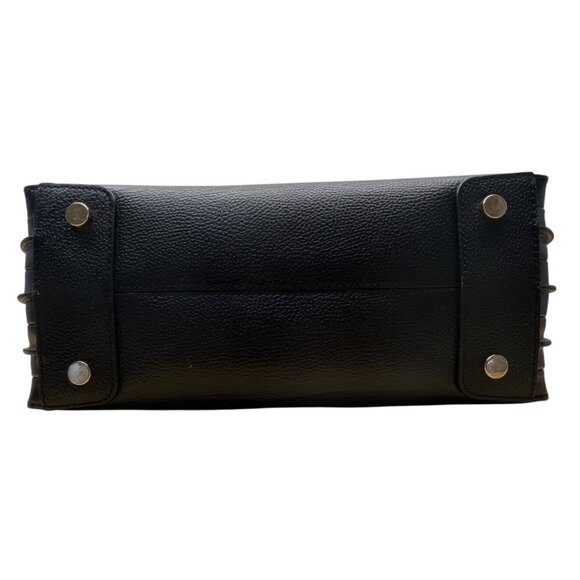 Michael Kors Black Pebbled Leather Satchel  With Gold Hardware & Charm Tote Bag - Picture 7 of 13